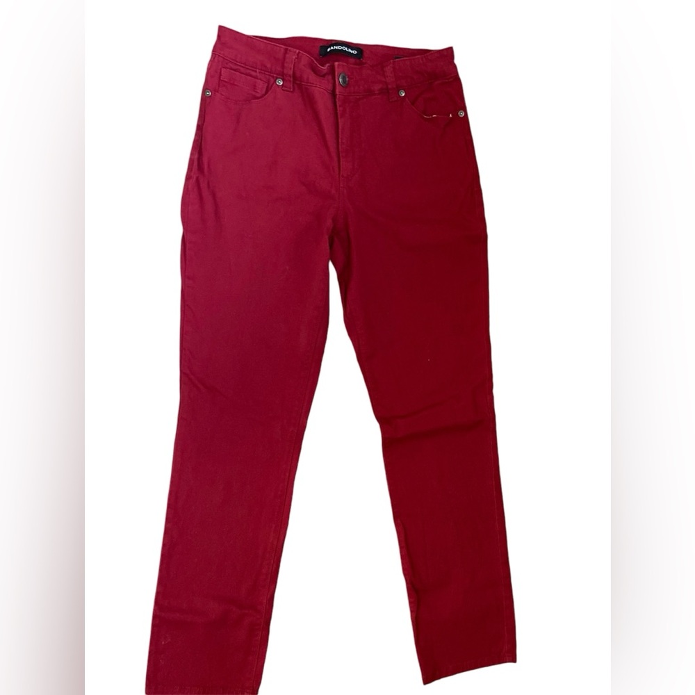 Band Oli o dark red straight leg Amy jeans